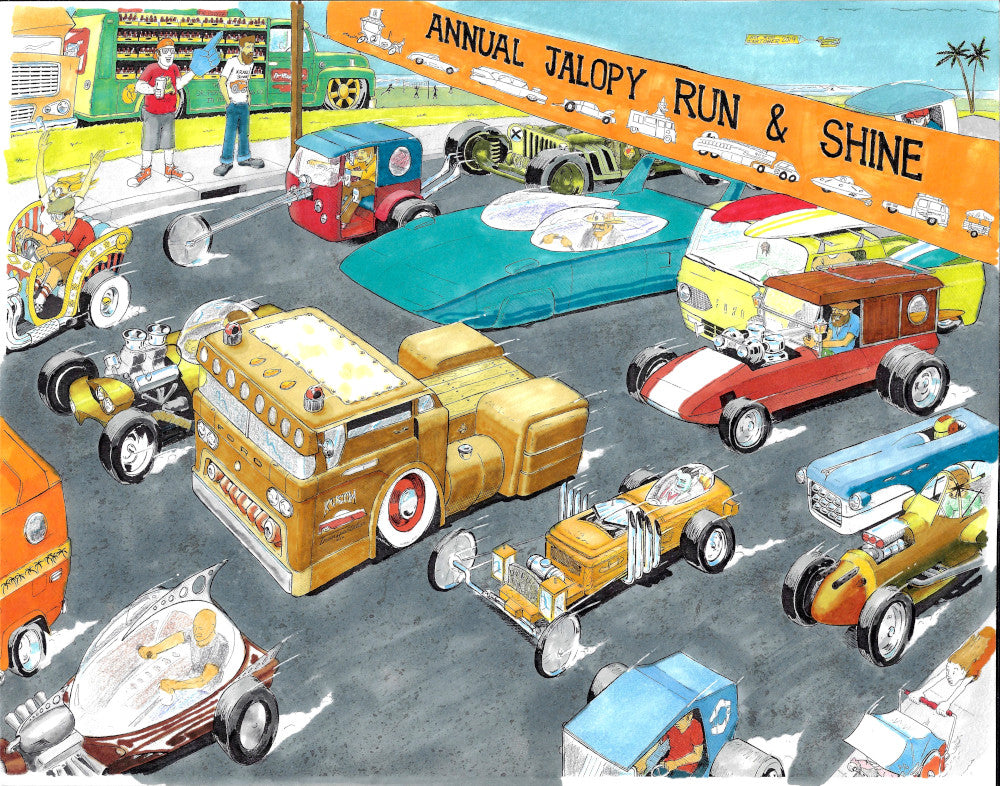 Jalopy Run (Signed Print)