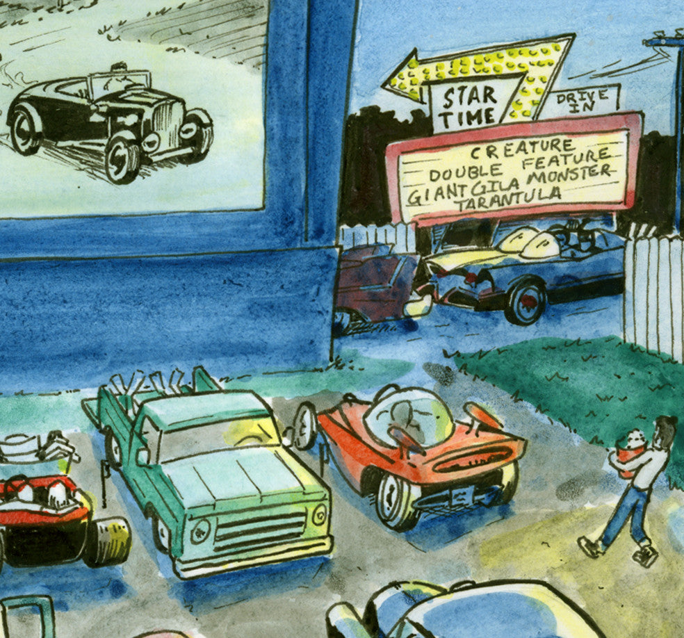 Hot Rod Drive-In (Signed Print)